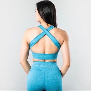 Alphalete Revival Bra in Cayman Blue
